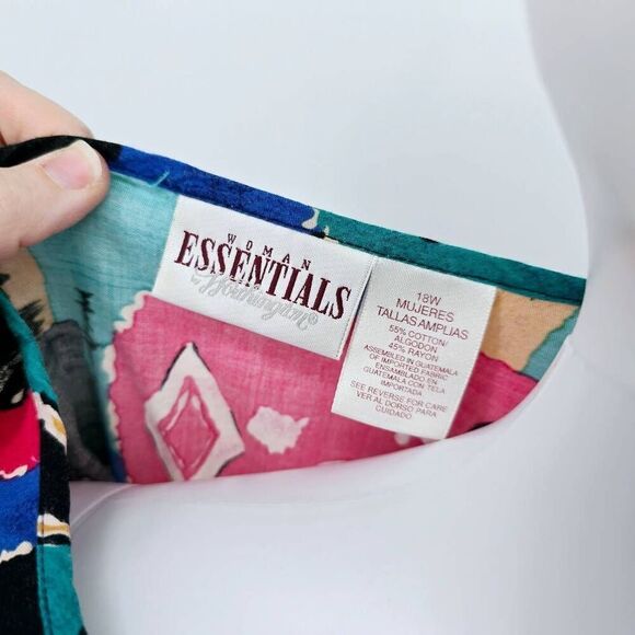 Vintage 80's Abstact Crewneck Tee 18W - Picture 4 of 5